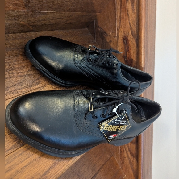 Etonic Gortex Power Play Black Leather Oxford Golf Shoes men's 7.5 W 4 EU 40 - Picture 4 of 15